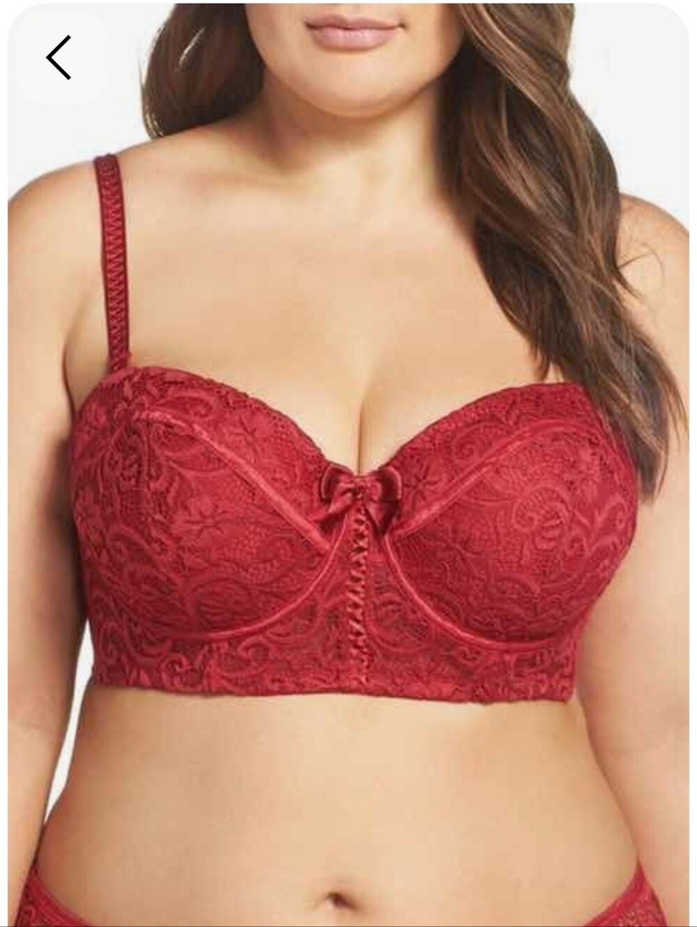 Adore Me Bra Azura Contour Longline Balconette Red Lace 38G
